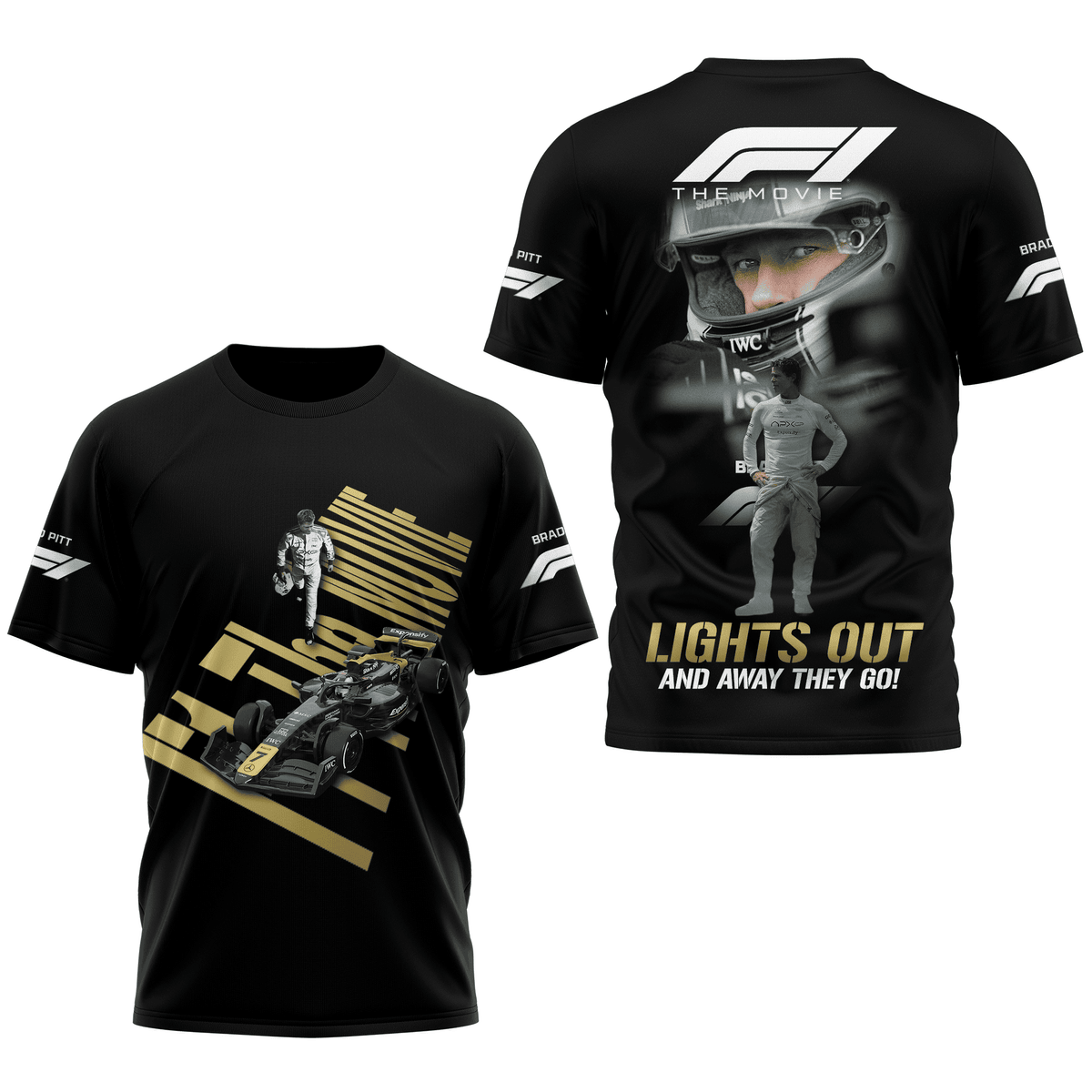 F1 The Movie 2025 Lights Out And Away They Go Shirt F1 The Movie 2025 Lights Out And Away They Go Shirt