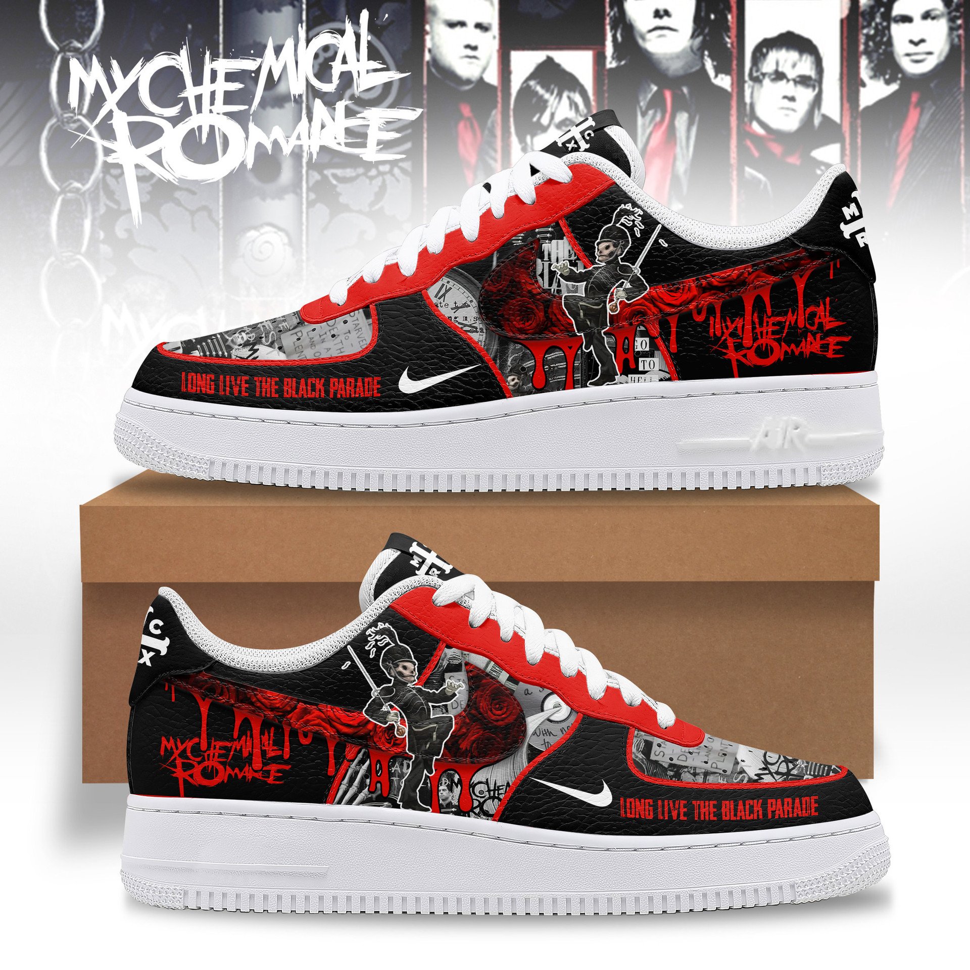 "The Black Parade" 2025 My Chemical Romance Air Force 1 Shoes "The Black Parade" 2025 My Chemical Romance Air Force 1 Shoes