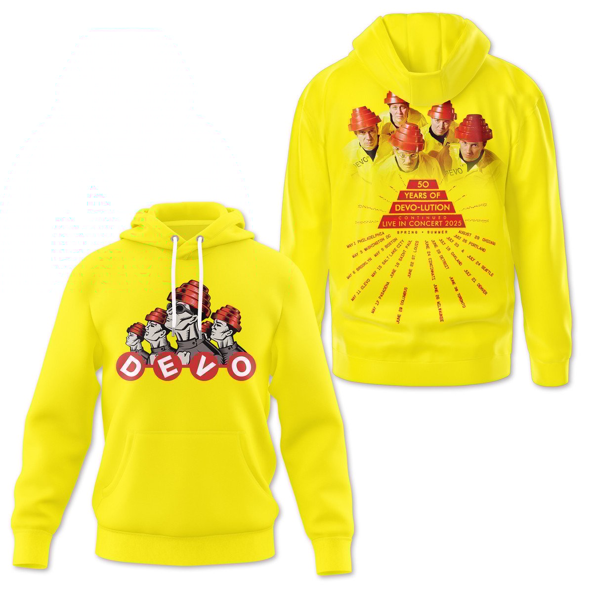 Devo Band 50 Years Of De-evolution Live In Concert 2025 Shirt Devo Band 50 Years Of De-evolution Live In Concert 2025 Shirt