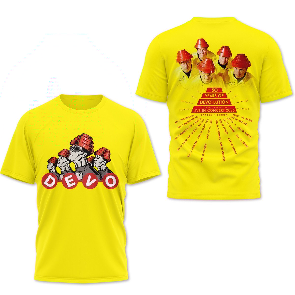 Devo Band 50 Years Of De-evolution Live In Concert 2025 Shirt Devo Band 50 Years Of De-evolution Live In Concert 2025 Shirt