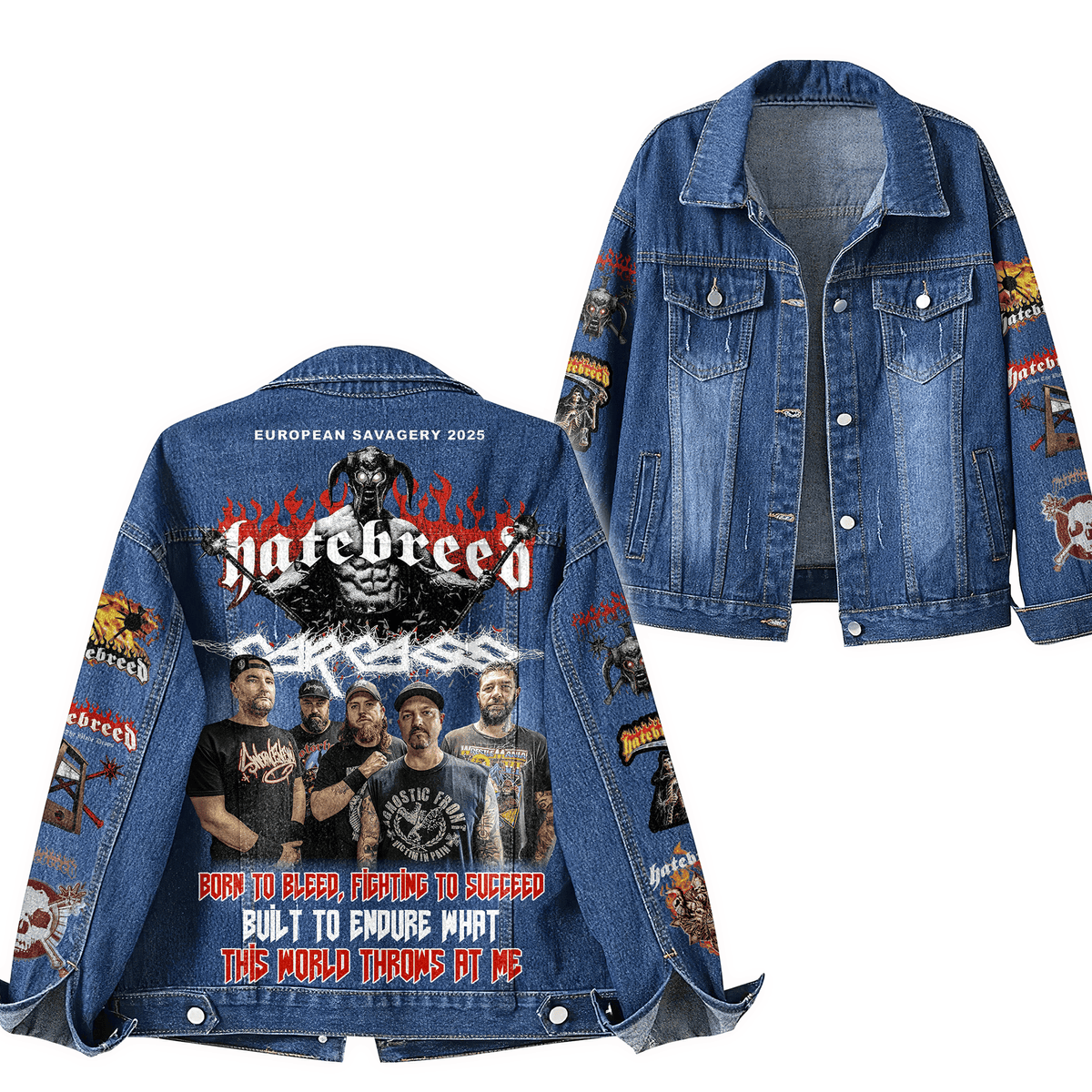 Hatebreed Band European Savagery 2025 Denim Jacket Hatebreed Band European Savagery 2025 Denim Jacket