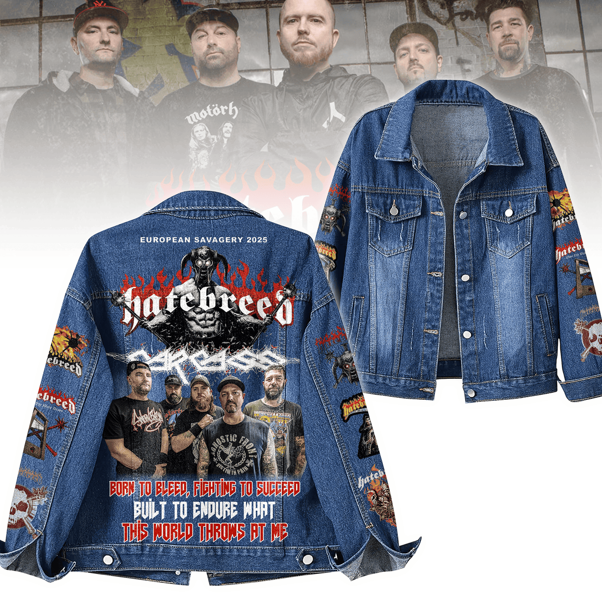 Hatebreed Band European Savagery 2025 Denim Jacket Hatebreed Band European Savagery 2025 Denim Jacket