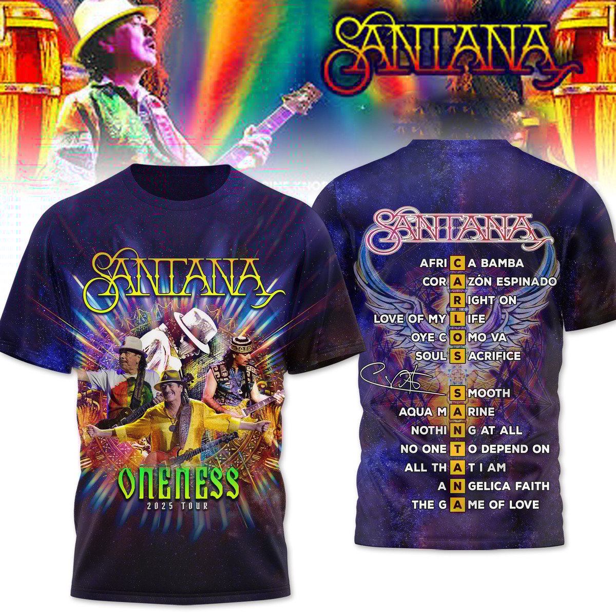 Carlos Santana Oneness 2025 Tour Premium Shirt Carlos Santana Oneness 2025 Tour Premium Shirt