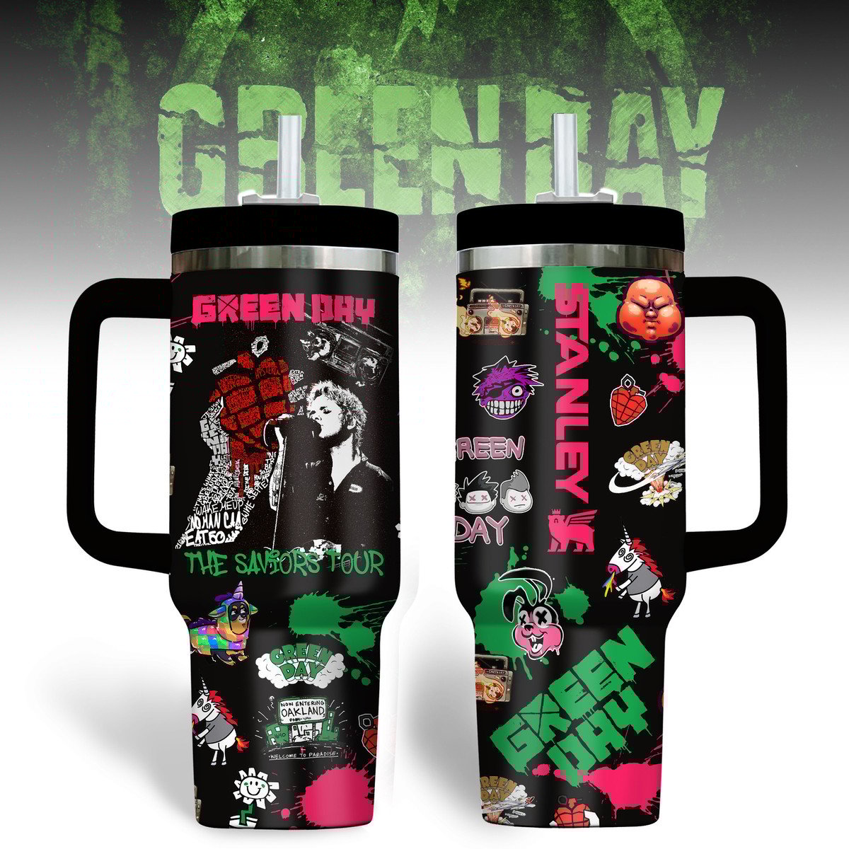 Green Day The Saviors Tour 2025 Stanley Tumbler Green Day The Saviors Tour 2025 Stanley Tumbler