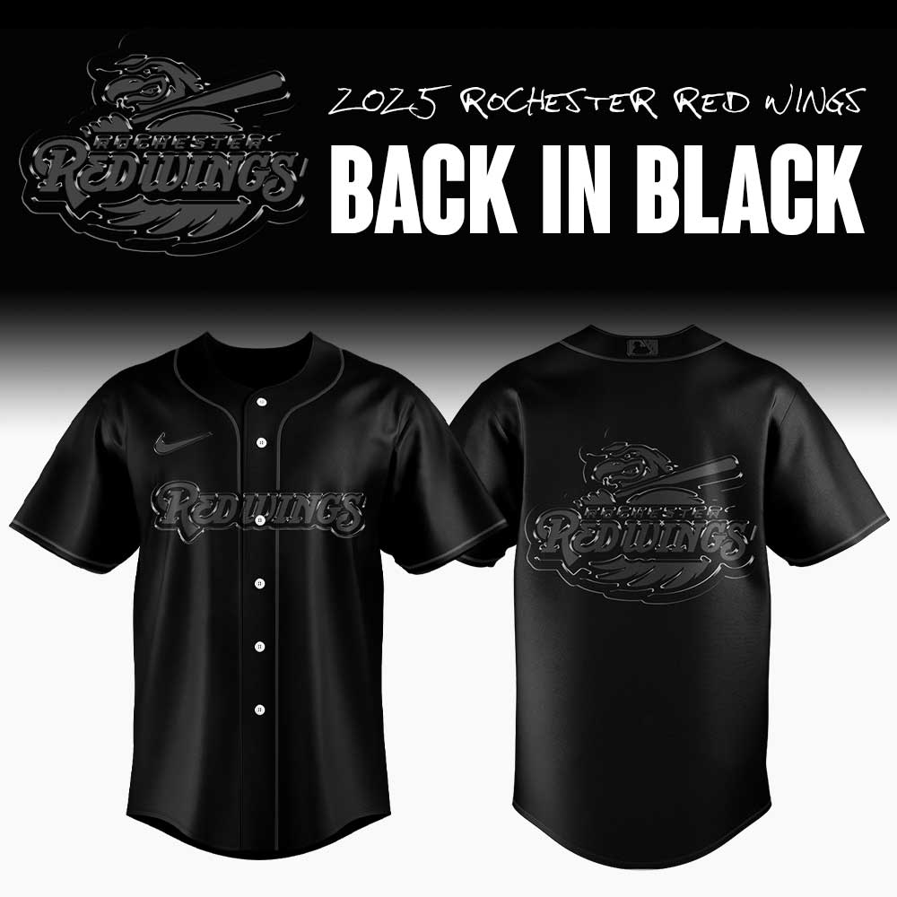 Rochester Red Wings Back in Black Premium Baseball Jersey Rochester Red Wings Back in Black Premium Baseball Jersey