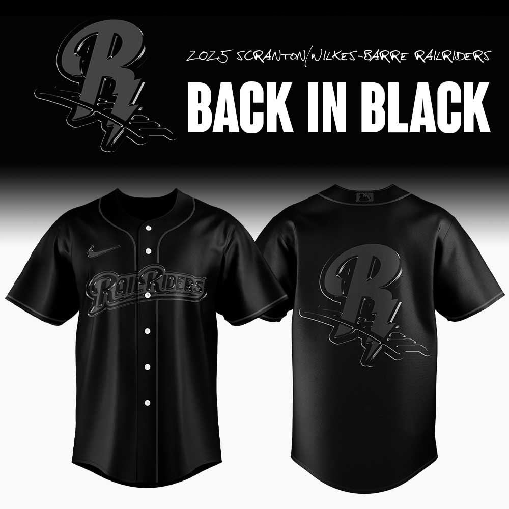 Scranton/Wilkes-Barre RailRiders Back in Black Premium Baseball Jersey Scranton/Wilkes-Barre RailRiders Back in Black Premium Baseball Jersey