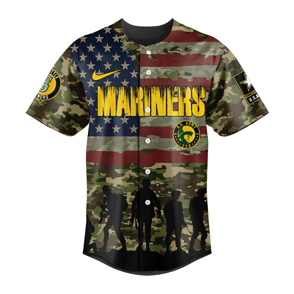Seattle Mariners U.S. Army's 250th Birthday Baseball Jersey Seattle Mariners U.S. Army's 250th Birthday Baseball Jersey
