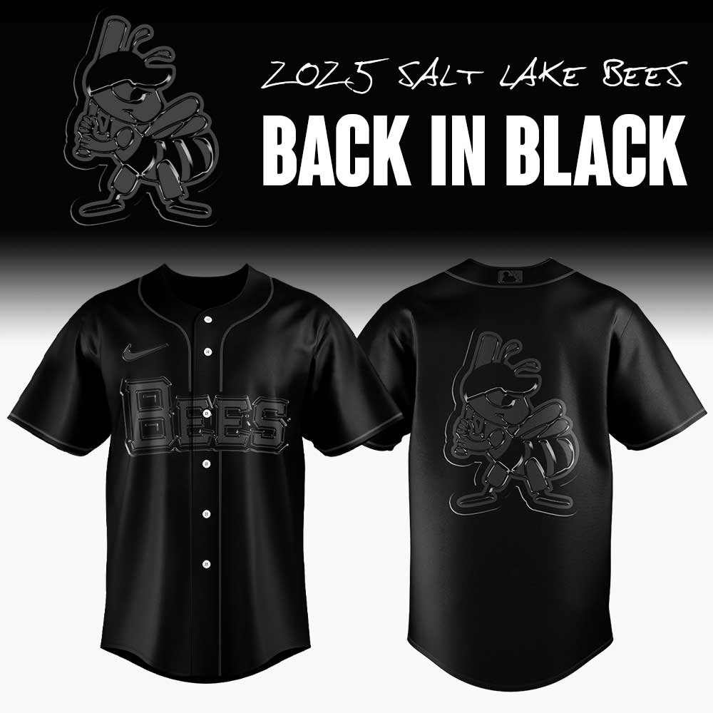 Salt Lake Bees Back in Black Premium Baseball Jersey Salt Lake Bees Back in Black Premium Baseball Jersey