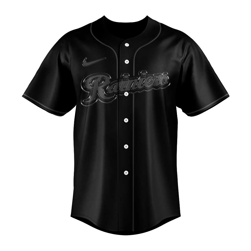 Tacoma Rainiers Back in Black Premium Baseball Jersey Tacoma Rainiers Back in Black Premium Baseball Jersey