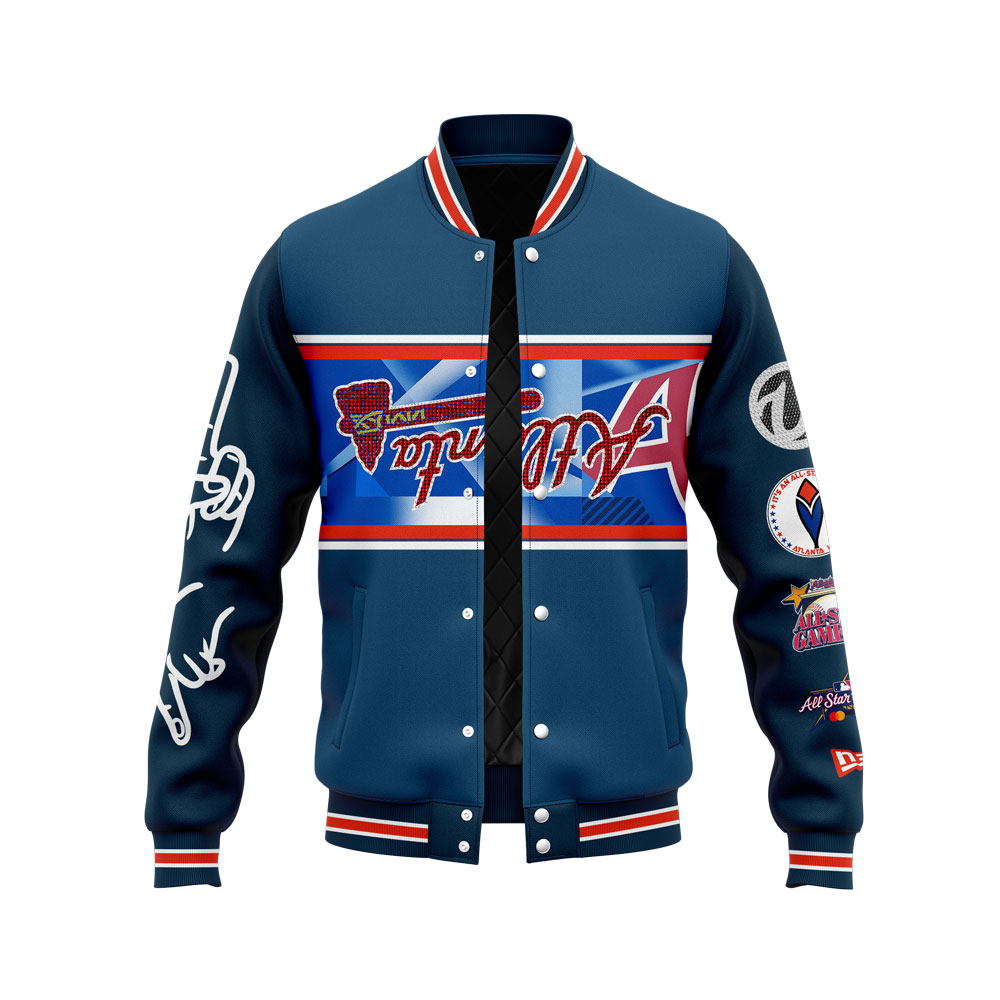 Atlanta Braves Peace up A-Town Down Baseball Jacket Atlanta Braves Peace up A-Town Down Baseball Jacket