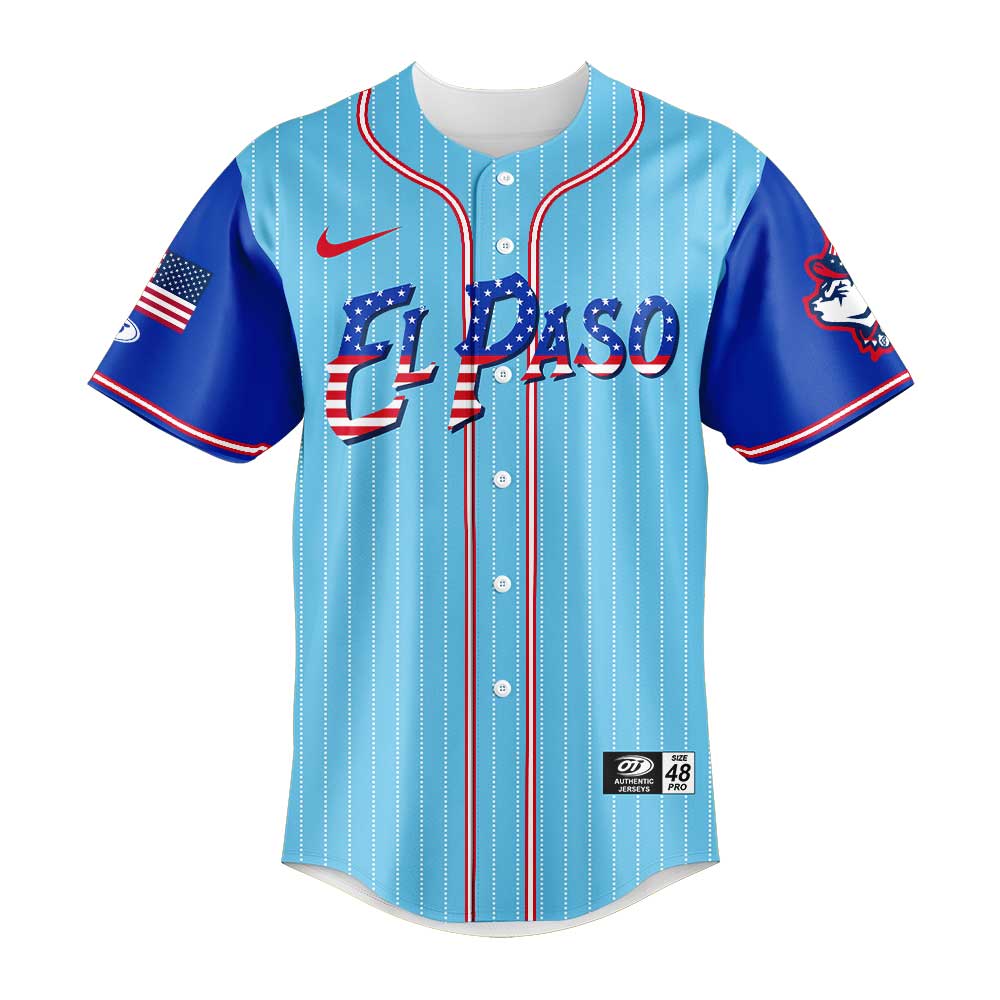 El Paso Chihuahuas x Independence Day 2025 Baseball Jersey El Paso Chihuahuas x Independence Day 2025 Baseball Jersey