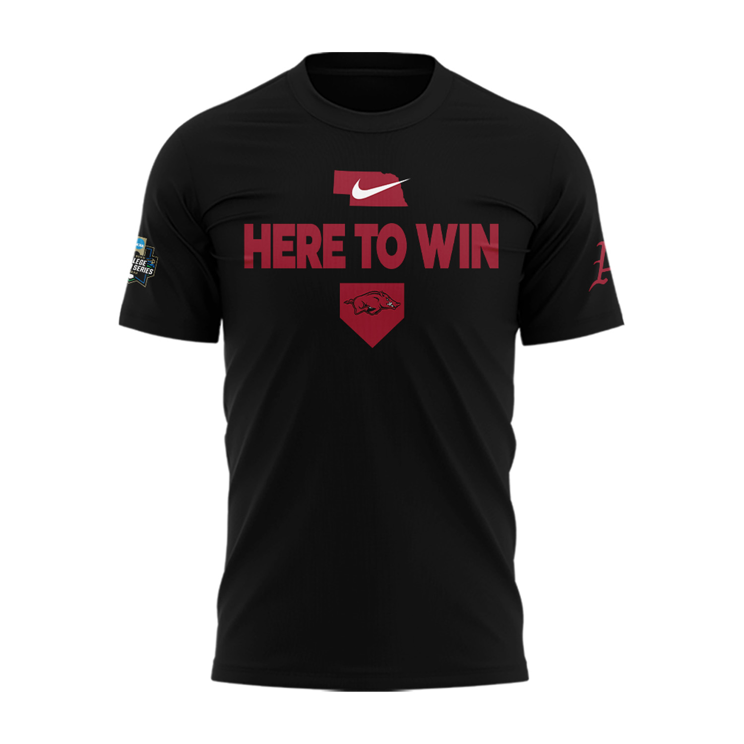 Arkansas Razorbacks 2025 College World Series Here To Win Special Tee Arkansas Razorbacks 2025 College World Series Here To Win Special Tee