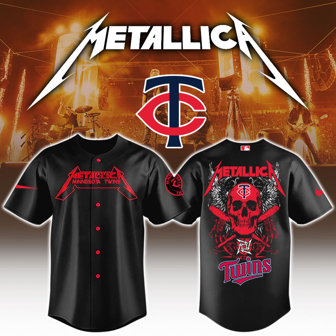 Minnesota Twins MLB x Metallica Jersey Limited Edition Minnesota Twins MLB x Metallica Jersey Limited Edition