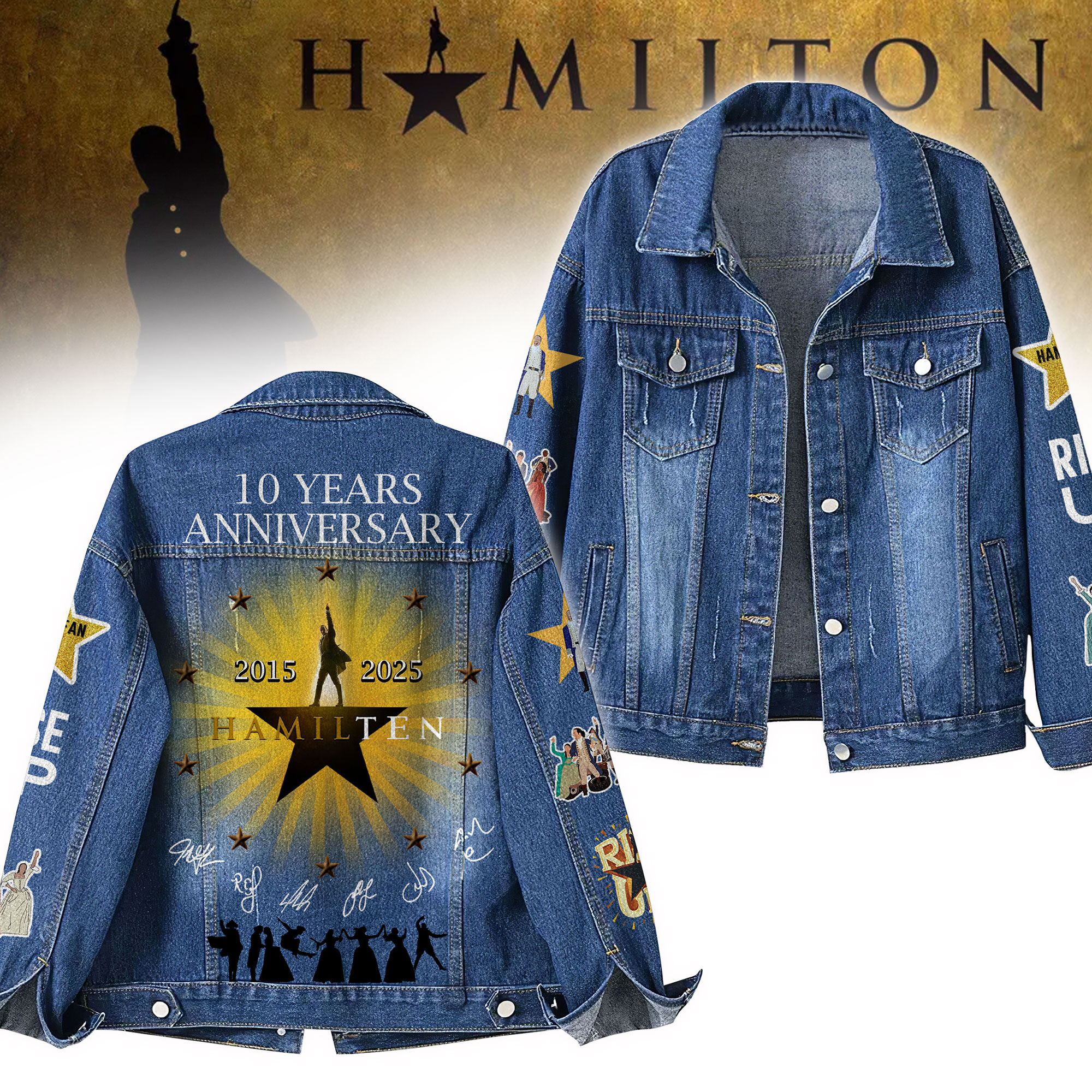 Hamilton 10 Years Anniversary "Rise Up" Special Denim Jacket Hamilton 10 Years Anniversary "Rise Up" Special Denim Jacket