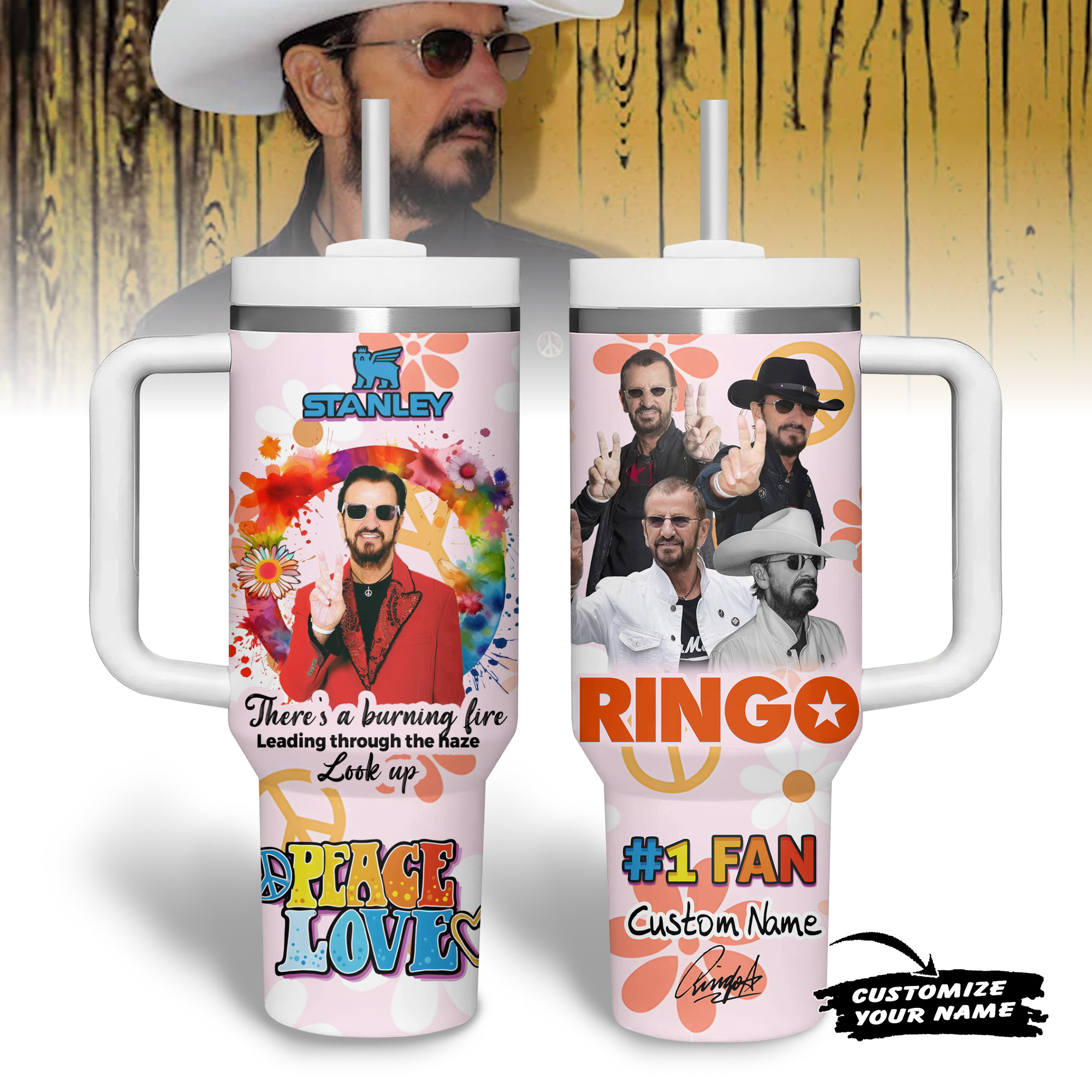 Ringo Starr "PEACE LOVE" 2025 Stanley Tumbler Ringo Starr "PEACE LOVE" 2025 Stanley Tumbler