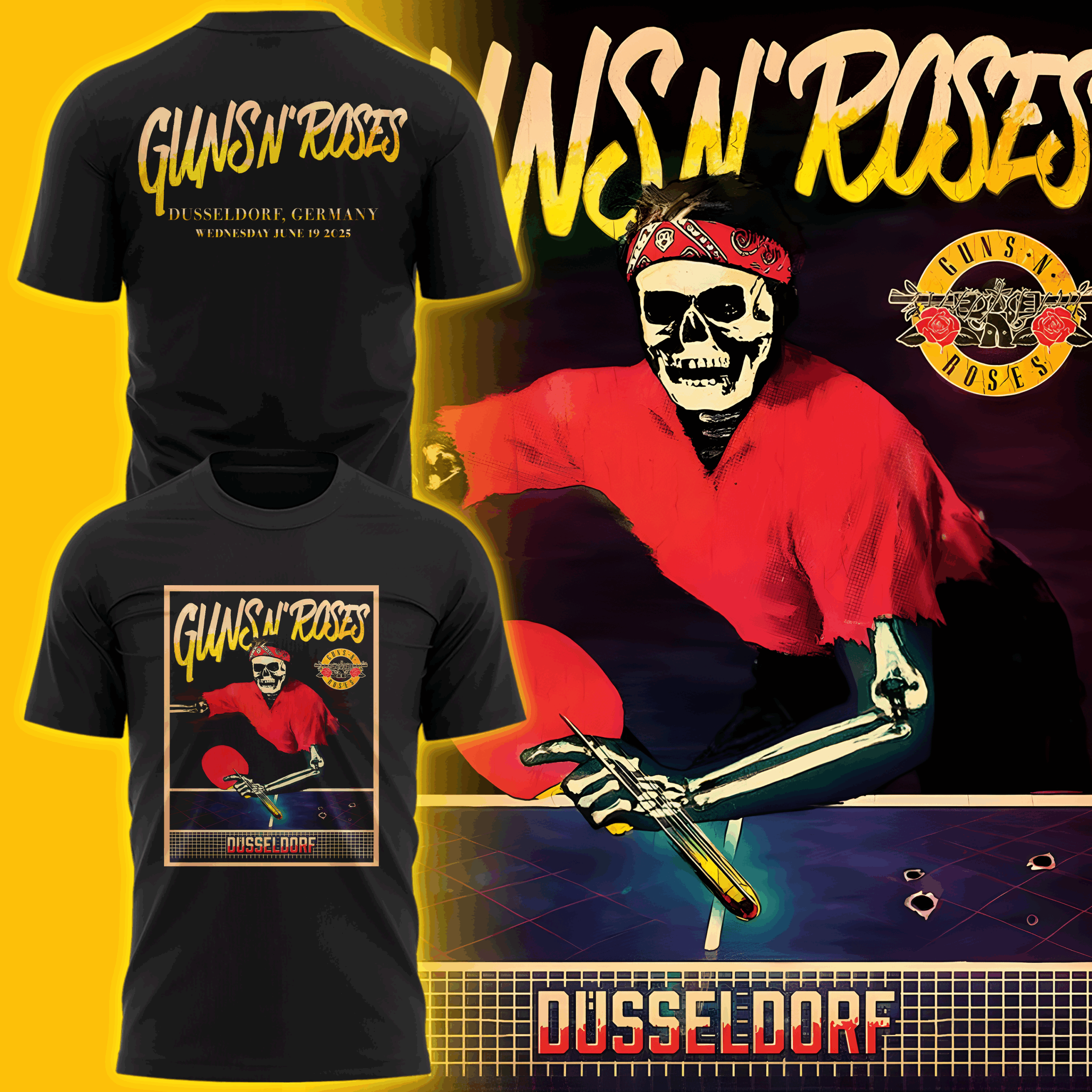 Guns N'Roses World Tour to Dusseldorf 2025 Tee Guns N'Roses World Tour to Dusseldorf 2025 Tee