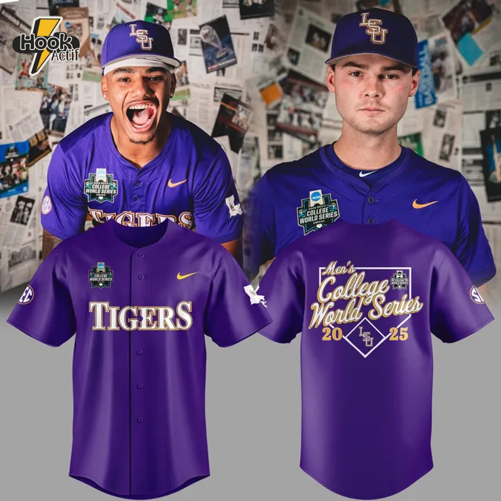 LSU Tigers Men's College World Series 2025 Jersey LSU Tigers Men's College World Series 2025 Jersey