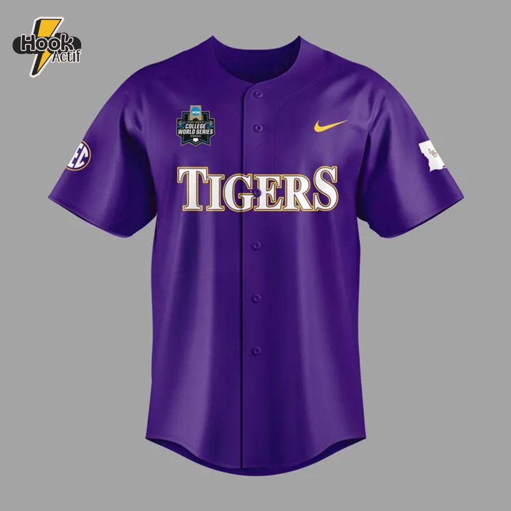 LSU Tigers Men's College World Series 2025 Jersey LSU Tigers Men's College World Series 2025 Jersey