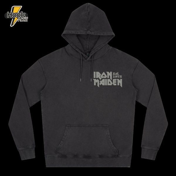 50th Logo Stamp Stonewashed Black Pullover Hoodie