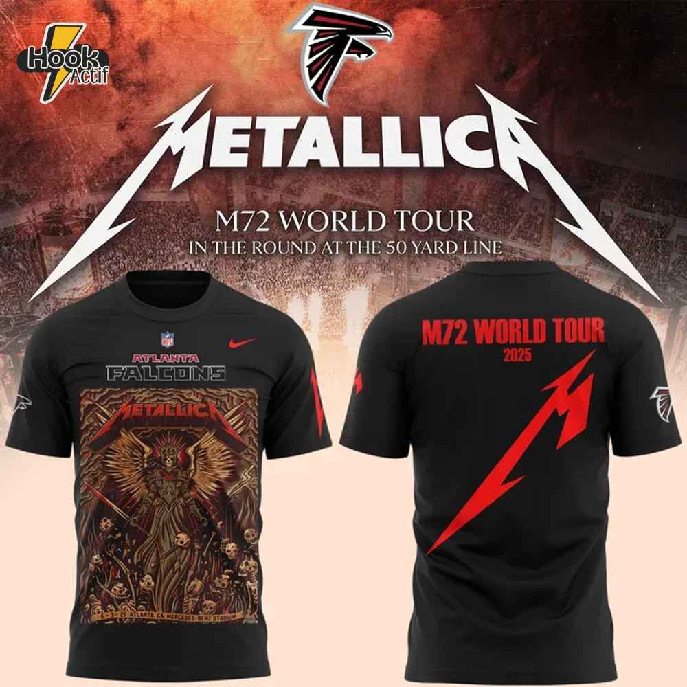 Atlanta Falcons x Metallica M72 World Tour 2025 Shirt - Limited Edition Atlanta Falcons x Metallica M72 World Tour 2025 Shirt - Limited Edition