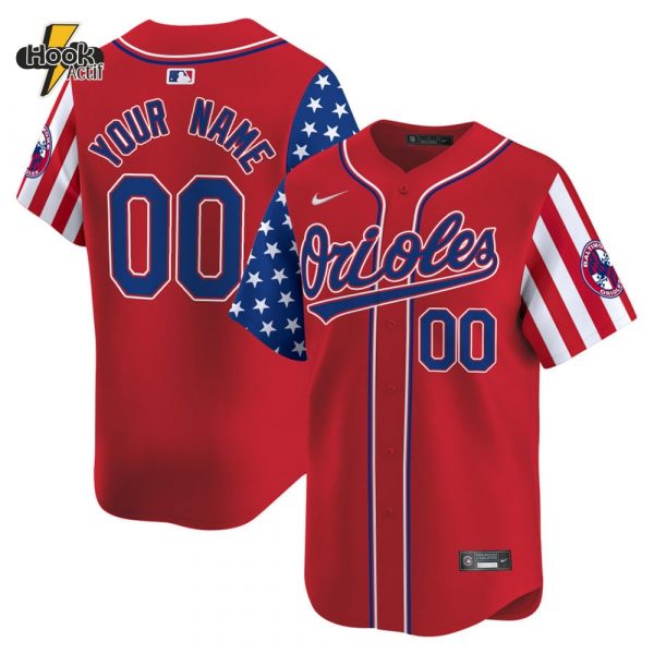 Baltimore Orioles 2025 Independence Day Personalized Red Baseball Jersey