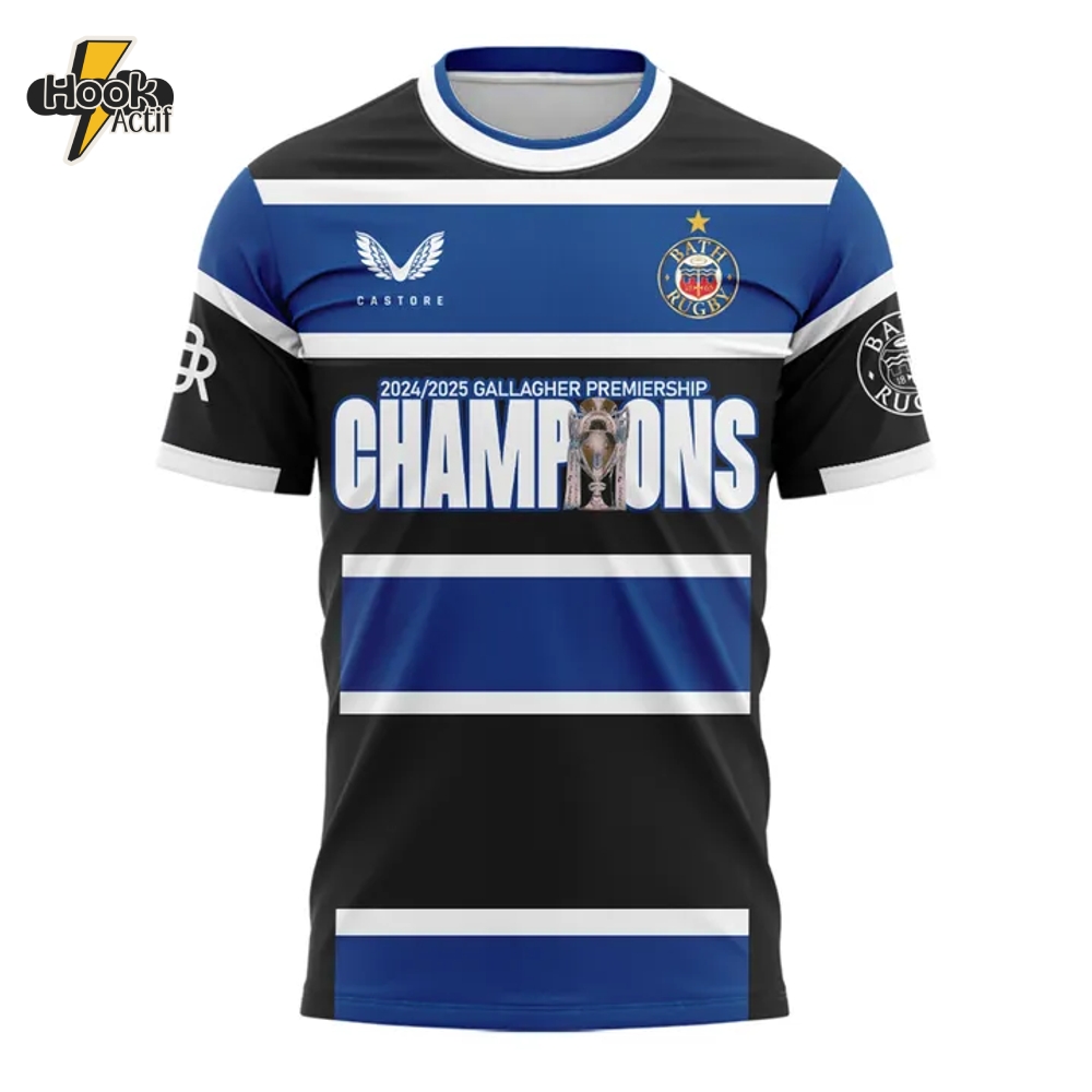 Bath Rugby Premiership Champions 2025 Treble Winner Shirt - Limited Edition Bath Rugby Premiership Champions 2025 Treble Winner Shirt - Limited Edition