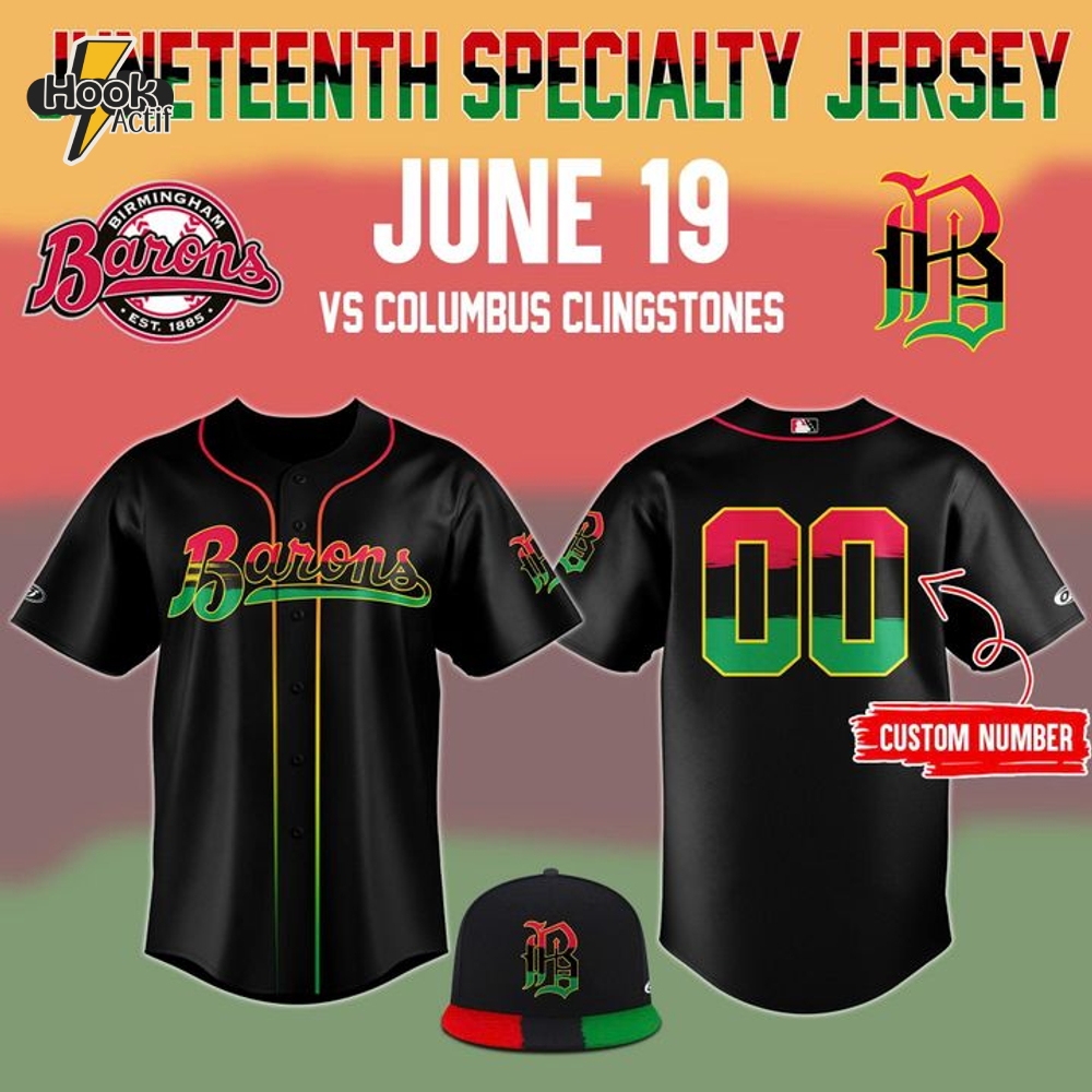 Birmingham Barons x 2025 Juneteenth Day Baseball Jersey Birmingham Barons x 2025 Juneteenth Day Baseball Jersey