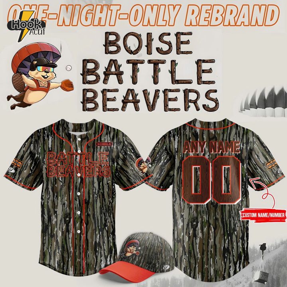 Boise Hawks x Boise Battle Beavers 2025 Baseball Jersey Boise Hawks x Boise Battle Beavers 2025 Baseball Jersey