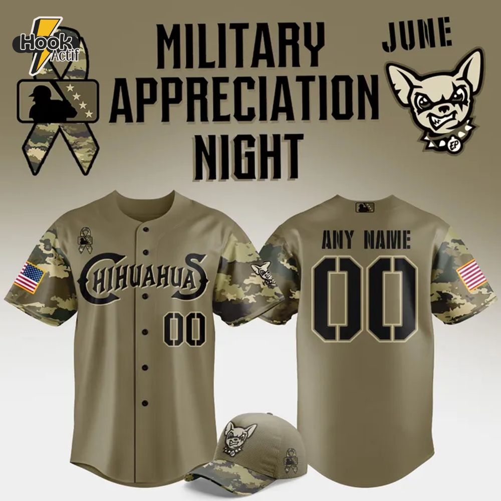 El Paso Chihuahuas Military Appreciation Night 2025 Baseball Jersey El Paso Chihuahuas Military Appreciation Night 2025 Baseball Jersey
