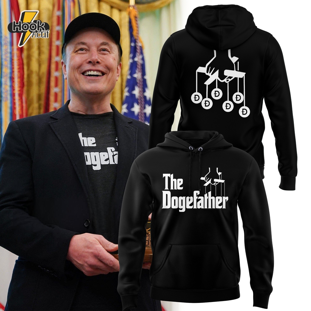 Elon Musk The Dogefather Special Black Hoodie Elon Musk The Dogefather Special Black Hoodie