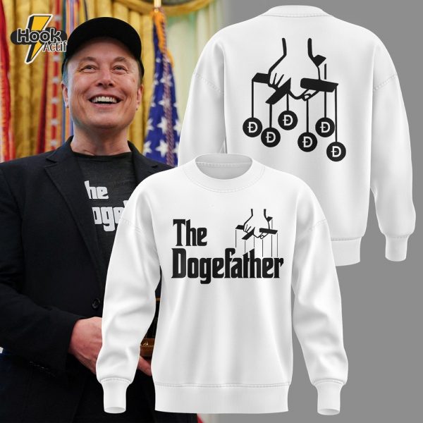 Elon Musk The Dogefather Special White Sweatshirt