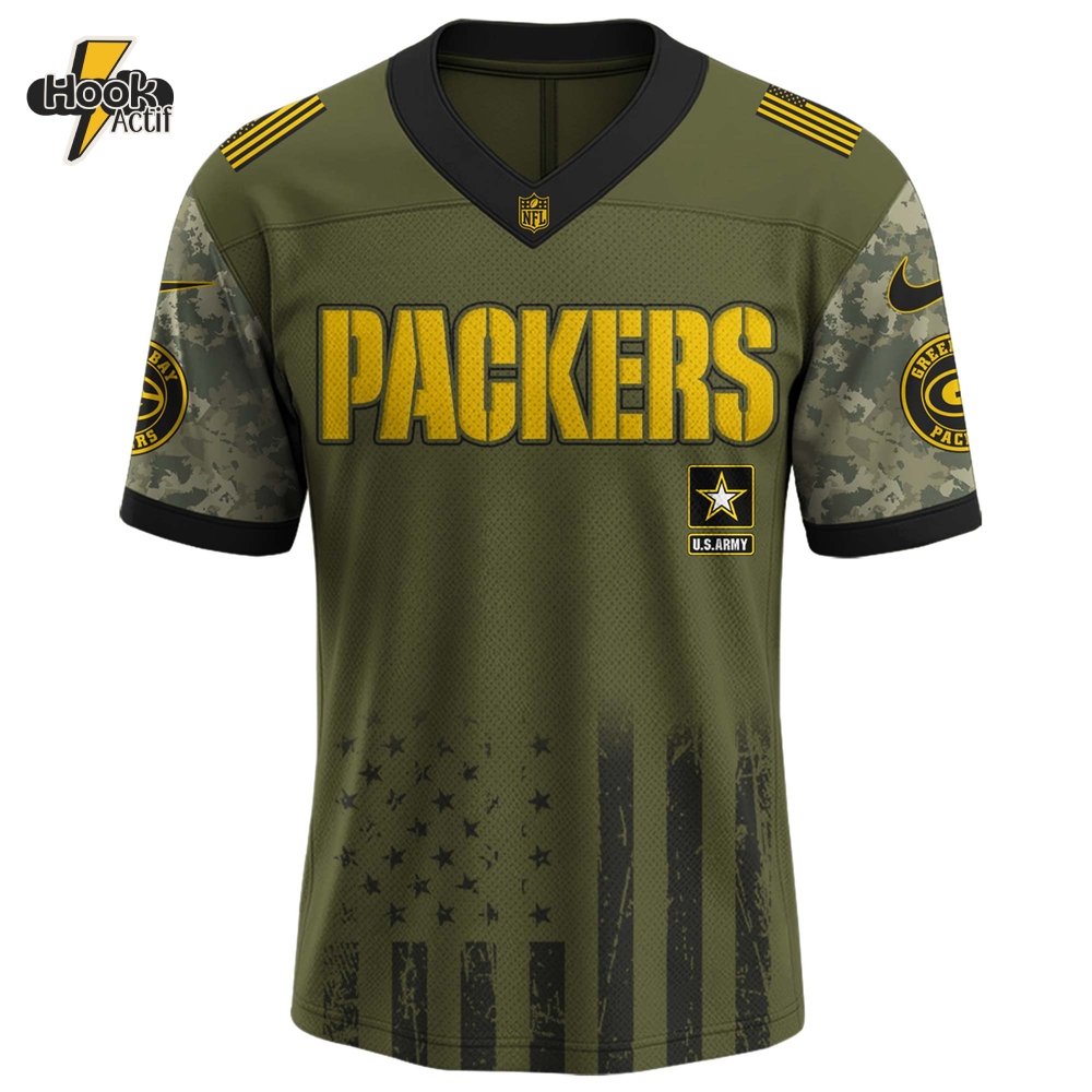 Green Bay Packers NFL x U.S. Army 250th Birthday Celebration Jersey Green Bay Packers NFL x U.S. Army 250th Birthday Celebration Jersey