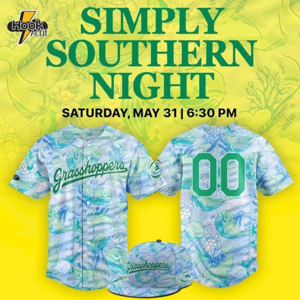 Greensboro Grasshoppers Simply Southern Night Special New 2025 Baseball Jersey
