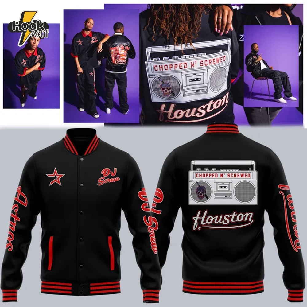 Houston Astros x DJ Screw Day "Chopped n Screwed" Baseball Jacket Houston Astros x DJ Screw Day "Chopped n Screwed" Baseball Jacket