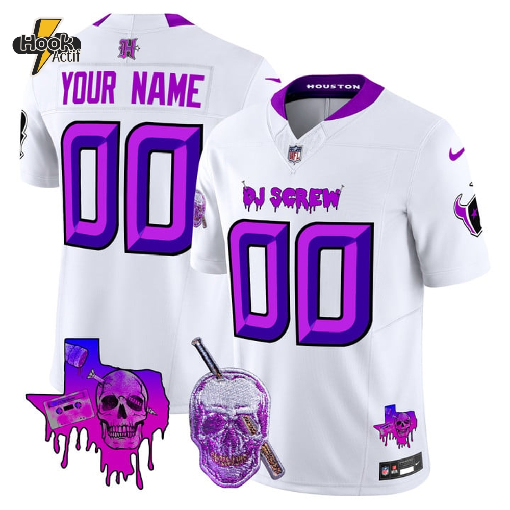 Houston Texans DJ Screw Vapor Limited Custom White Football Jersey Houston Texans DJ Screw Vapor Limited Custom White Football Jersey
