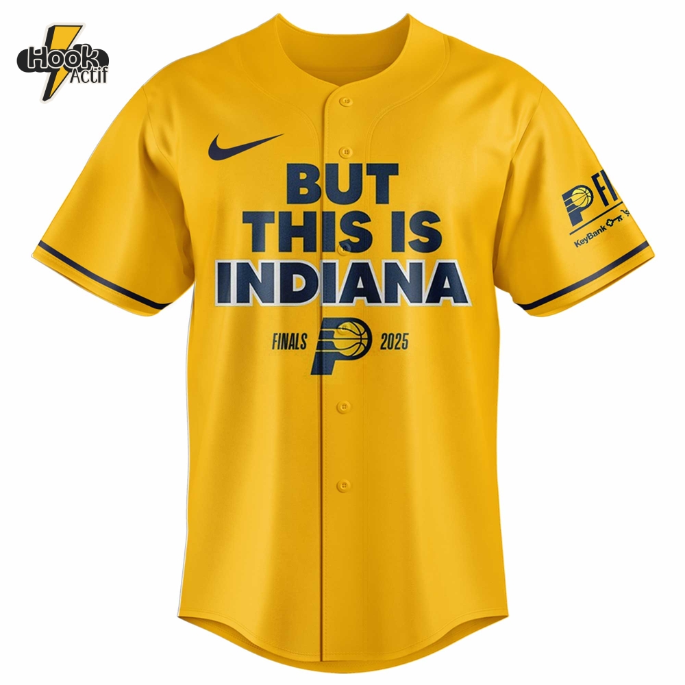 Indiana Pacers "But This is Indiana" NBA Finals 2025 Baseball Jersey Indiana Pacers "But This is Indiana" NBA Finals 2025 Baseball Jersey