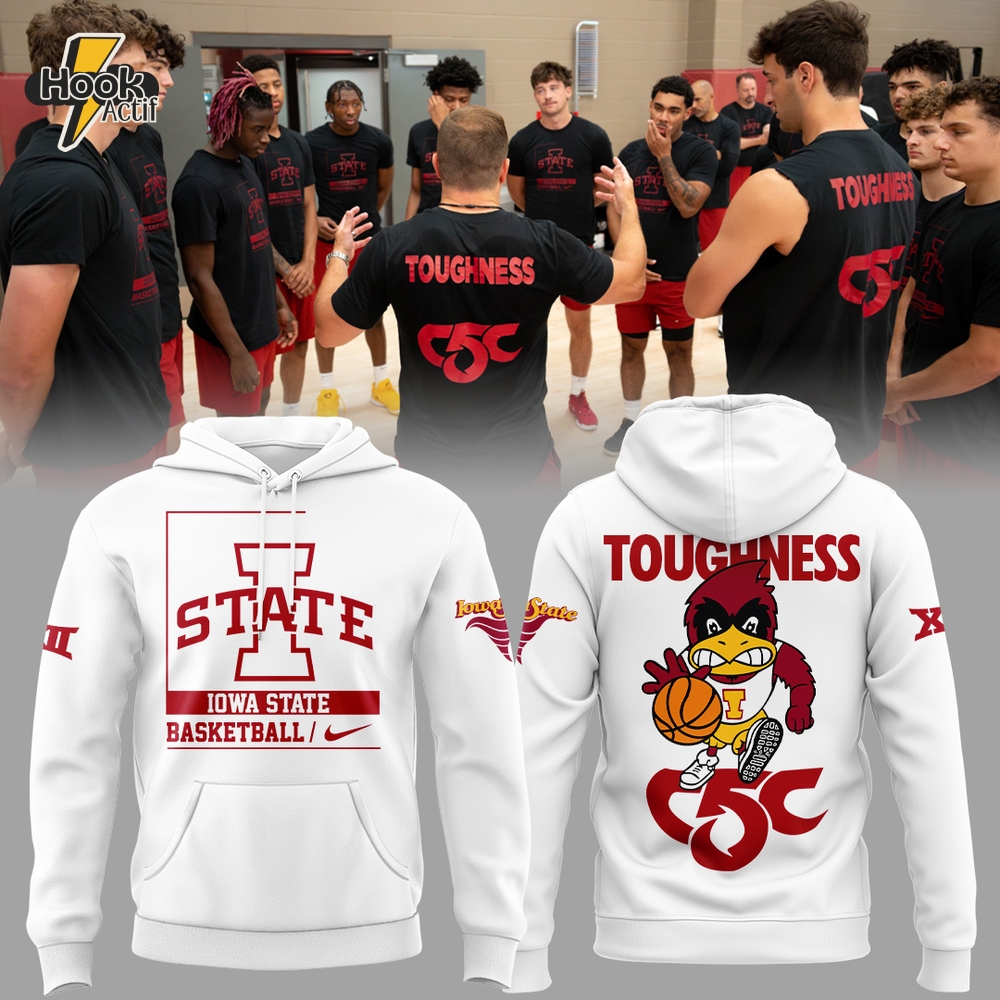 Iowa State Football "Toughness C5C" White Hoodie Iowa State Football "Toughness C5C" White Hoodie