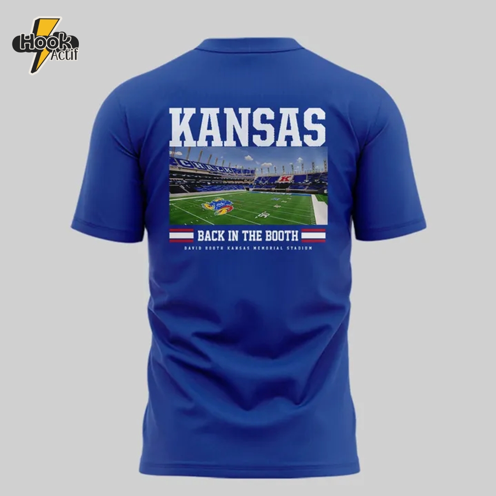 Kansas Jayhawks Stripe Out The Booth Blue Shirt Kansas Jayhawks Stripe Out The Booth Blue Shirt