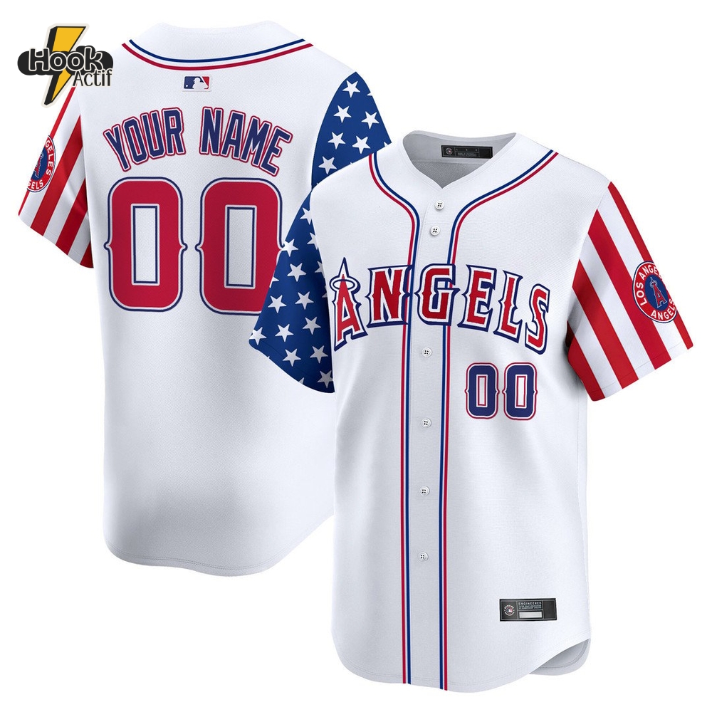 Los Angeles Angels Independence Day 2025 Personalized White Baseball Jersey Los Angeles Angels Independence Day 2025 Personalized White Baseball Jersey