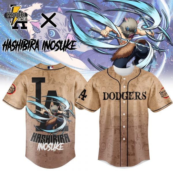 Los Angeles Dodgers x Demon Slayer Hashibira Inosuke Baseball Jersey