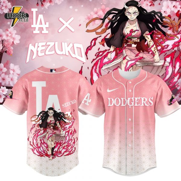 Los Angeles Dodgers x Demon Slayer Kamado Nezuko Baseball Jersey