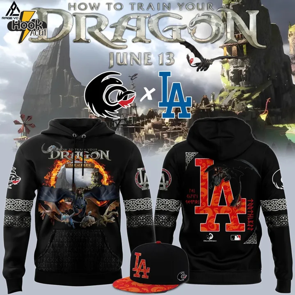 Los Angeles Dodgers x How To Train Your Dragon 2025 Special Hoodie Los Angeles Dodgers x How To Train Your Dragon 2025 Special Hoodie