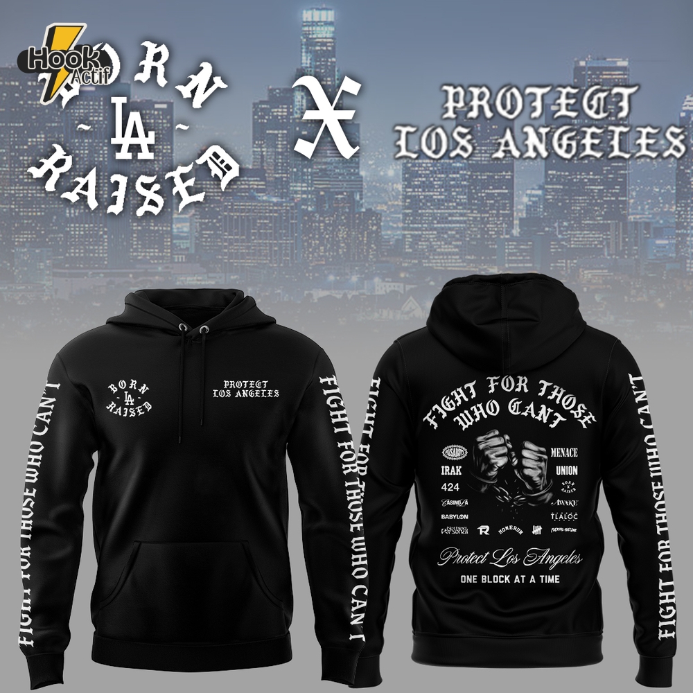 Los Angeles Dodgers x Protect los Angeles "Born Raised" Black Hoodie Los Angeles Dodgers x Protect los Angeles "Born Raised" Black Hoodie