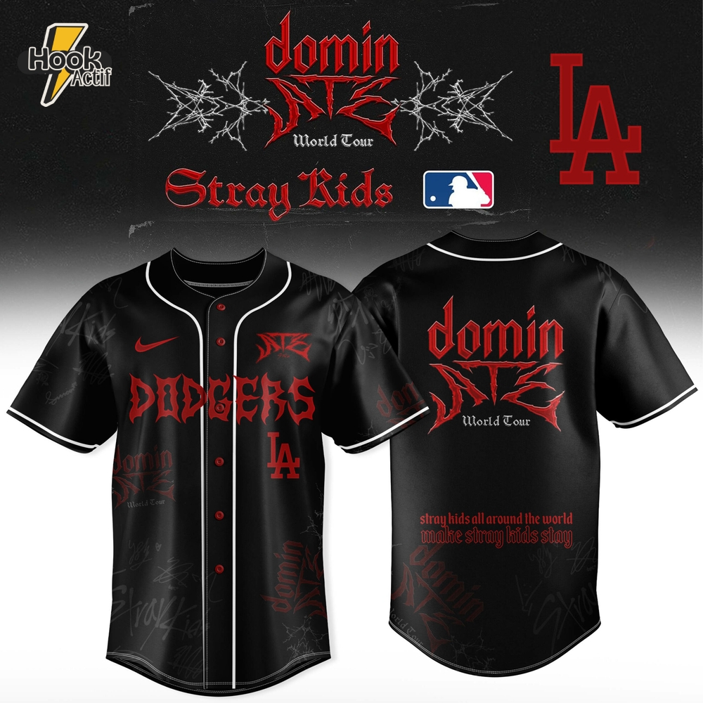 Los Angeles Dodgers x Stray Kids Dominate World Tour 2025 Jersey Los Angeles Dodgers x Stray Kids Dominate World Tour 2025 Jersey