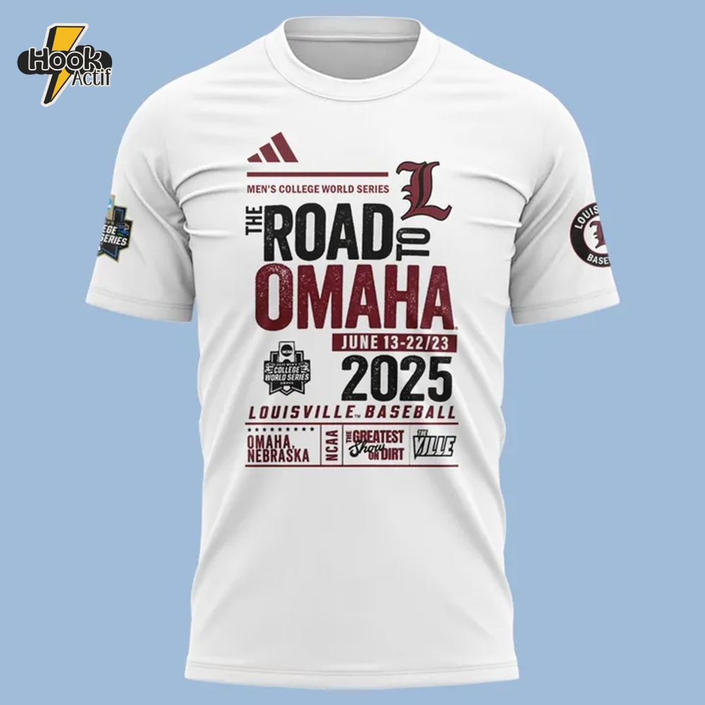 Louisville Cardinals "Getting the crew ready for Omaha" Special White Tee Louisville Cardinals "Getting the crew ready for Omaha" Special White Tee