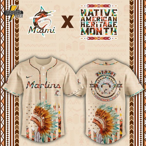 Miami Marlins MLB Native American Day Jersey 2025