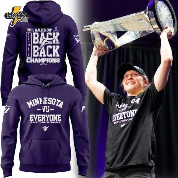 Minnesota Frost "Minnesota Vs Everyone" Back-to-Back Walter Cup Champions Purple Hoodie