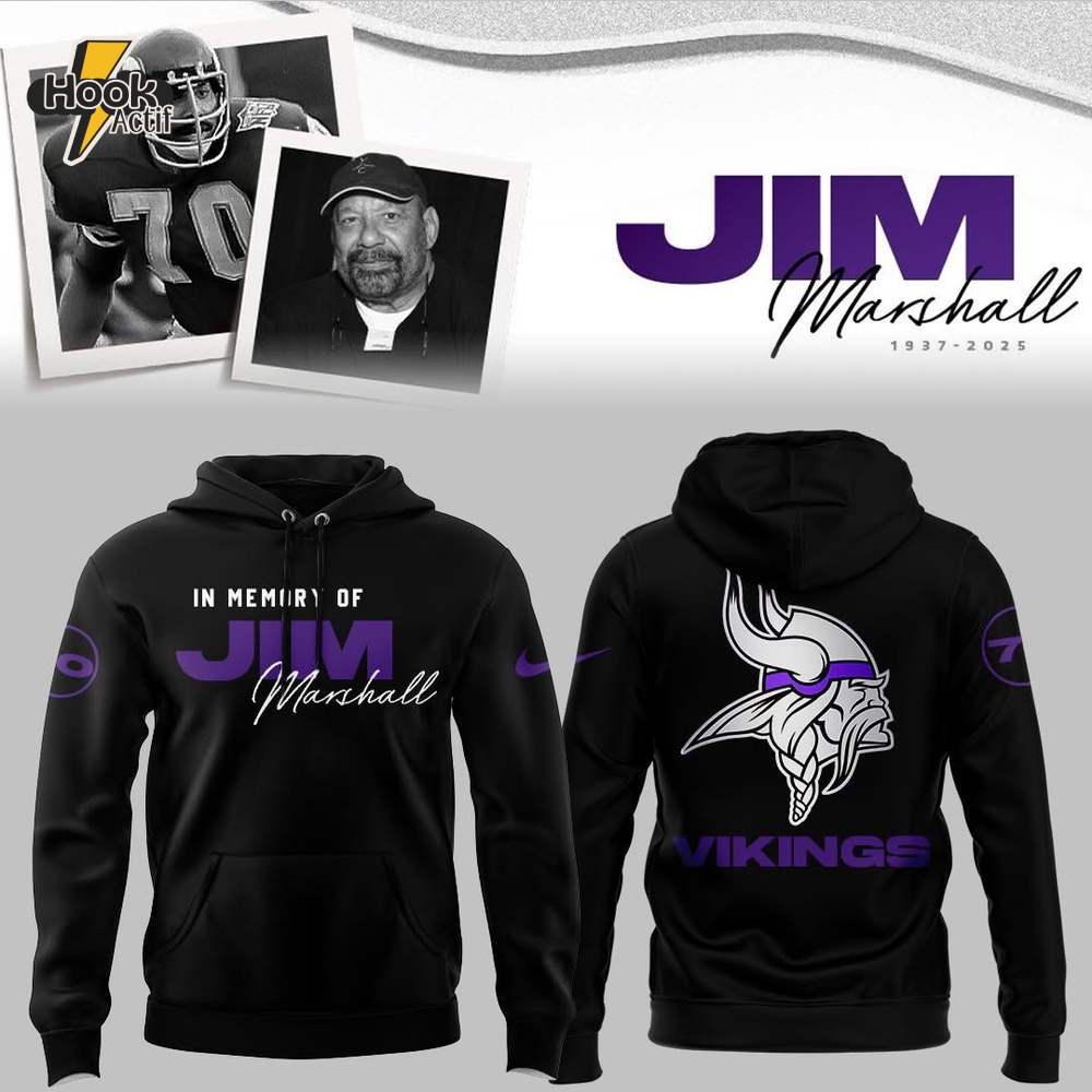 Minnesota Vikings x Jim Marshall Limited Edition Black Hoodie Minnesota Vikings x Jim Marshall Limited Edition Black Hoodie