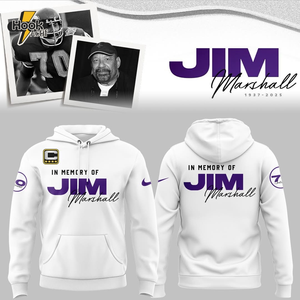 Minnesota Vikings x Jim Marshall Limited Edition White Hoodie Minnesota Vikings x Jim Marshall Limited Edition White Hoodie