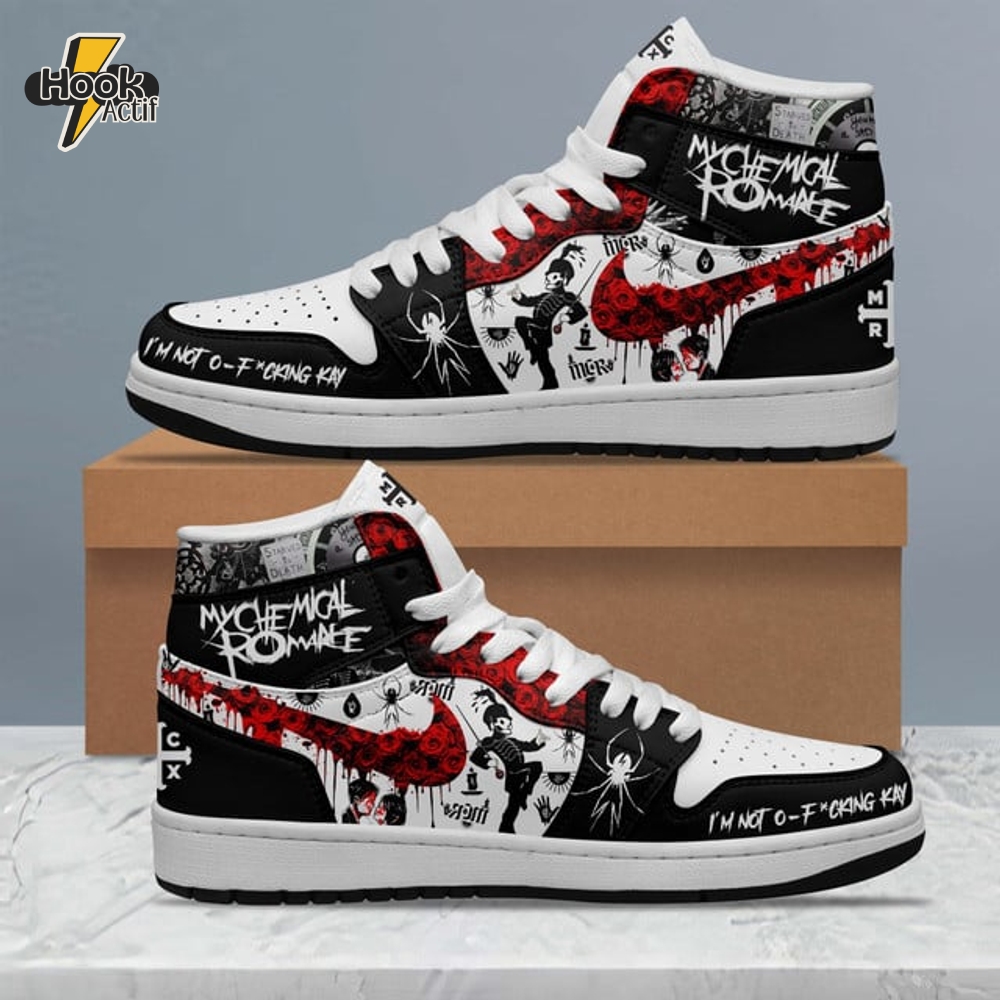 My Chemical Romance IâÂÂm Not Okay New 2025 Air Jordan 1 Sneakers My Chemical Romance IâÂÂm Not Okay New 2025 Air Jordan 1 Sneakers